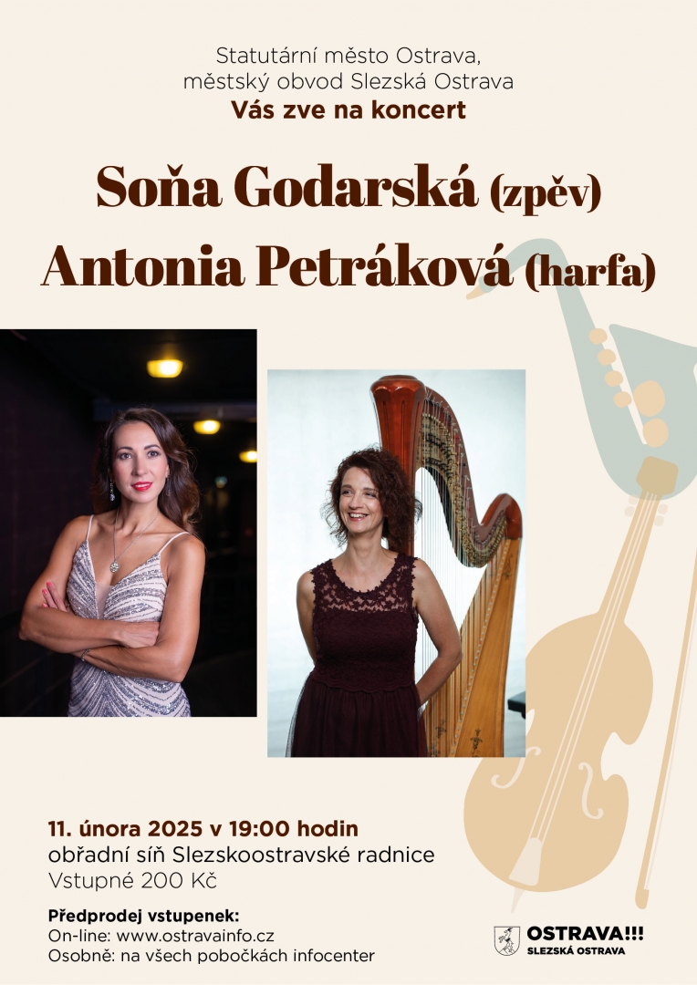 Koncert Soni Godarské (zpěv) a Antonie Petrákové (harfa)