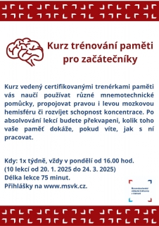 Trénování paměti pro začátečníky 2025 (kurz, 10 lekcí)