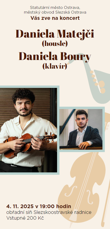 Koncert Daniela Boury (klavír) a Daniela Matejča (housle)